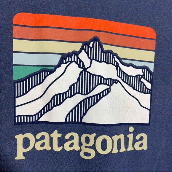 PATAGONIA LINE LOGO RIDGE POCKET RESPONSIBILI-TEE MEN'S BLUE BACK GRAPHIC LARGE - Picture 9 of 13